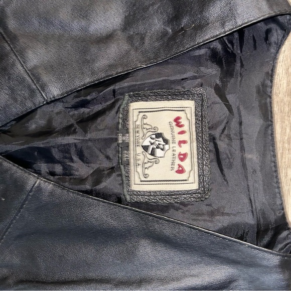 Wilda Genuine Leather Jacket‎ in Black Y2K - Picture 6 of 8